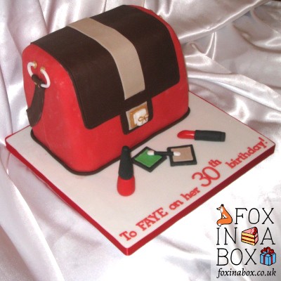 Anya Hindmarch cake with edible make-up eye shadow lipstick nail polish