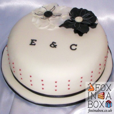 black and white wedding cake