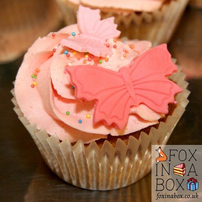 Pink butterflies cupcake